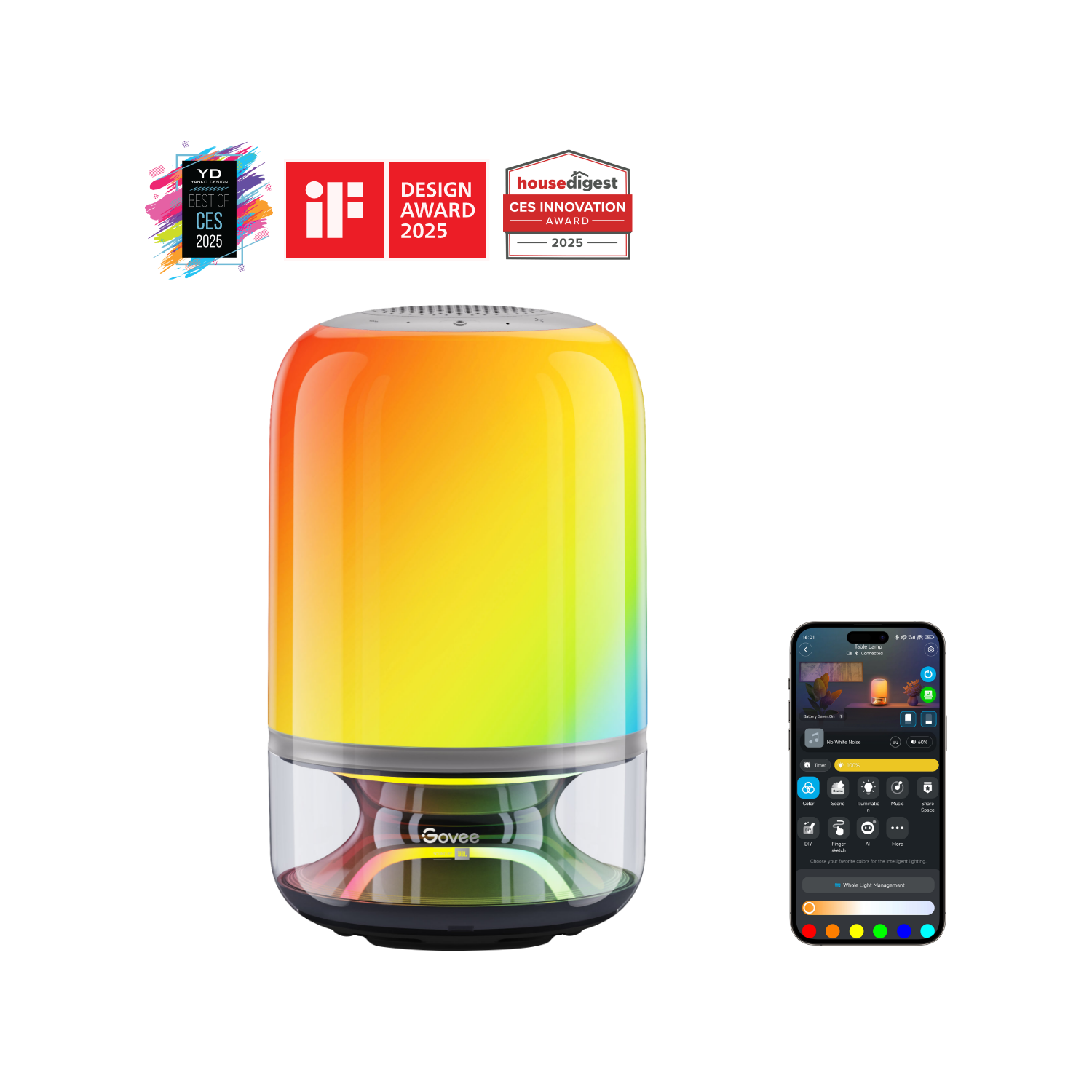 Refurbished Govee Table Lamp 2 Pro x Sound by JBL