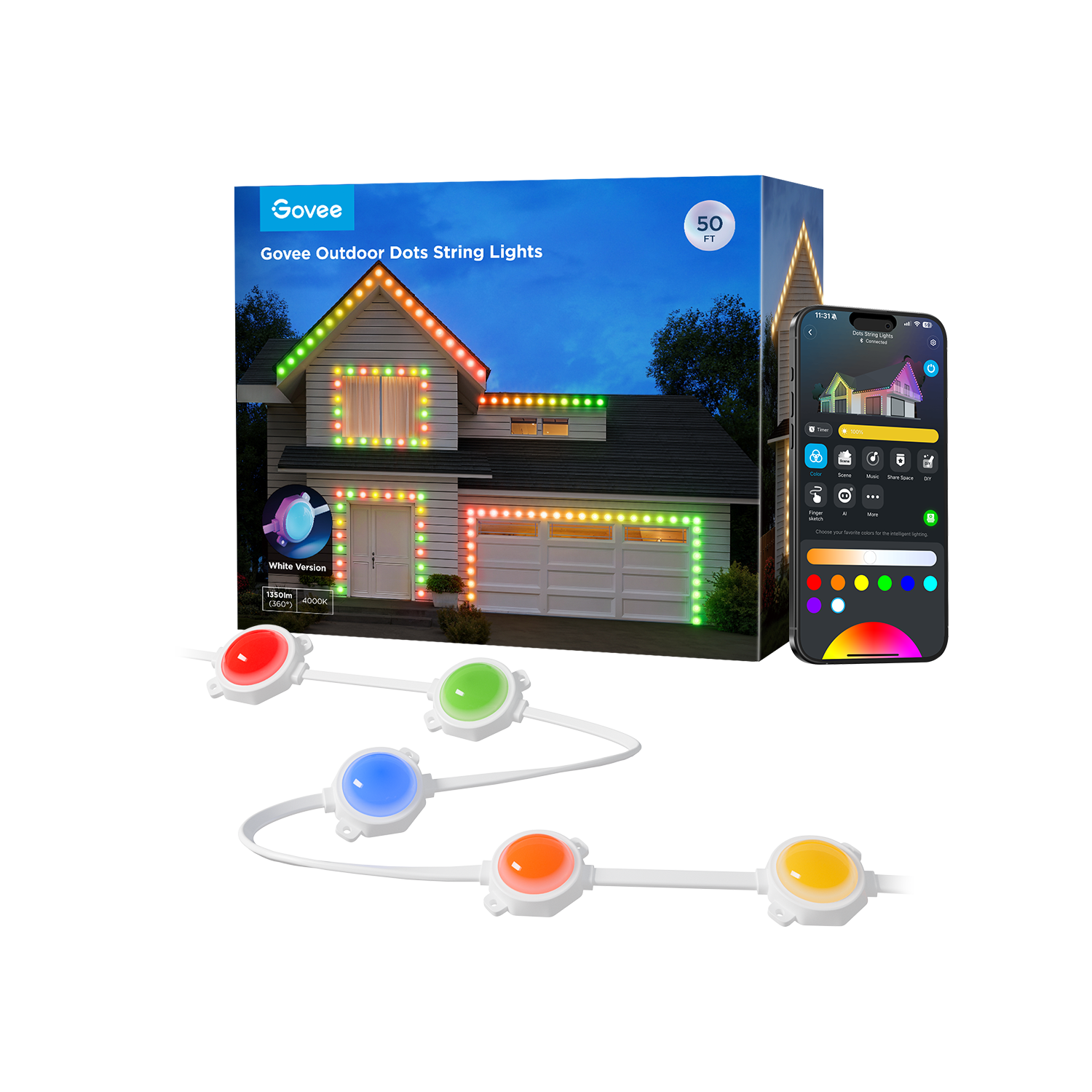 Refurbished Govee Outdoor Dot String Lights